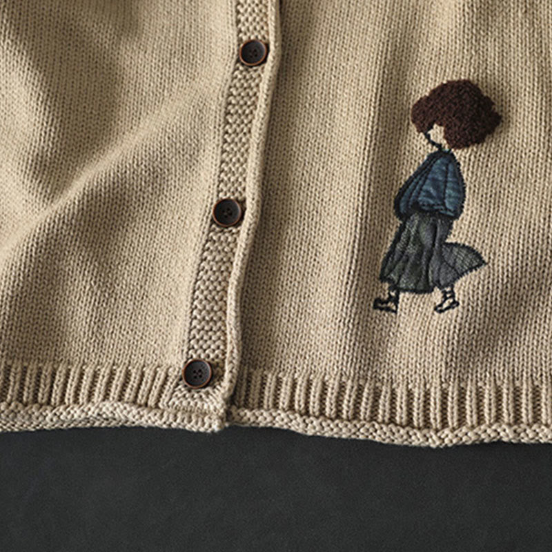 Cardigan da donna in cotone con maniche lunghe e bottoni, motivo patchwork Buddha Stones - image 5