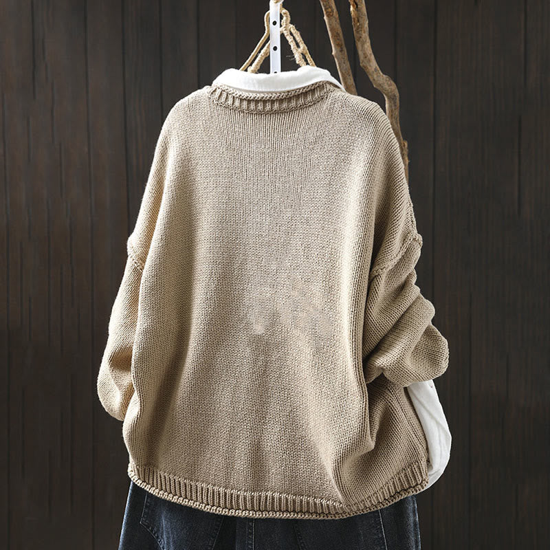 Cardigan da donna in cotone con maniche lunghe e bottoni, motivo patchwork Buddha Stones - image 1