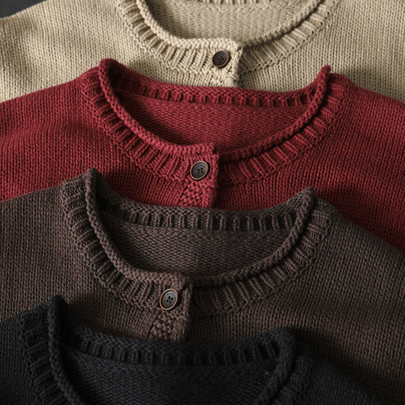 Cardigan da donna in cotone con maniche lunghe e bottoni, motivo patchwork Buddha Stones - image 20