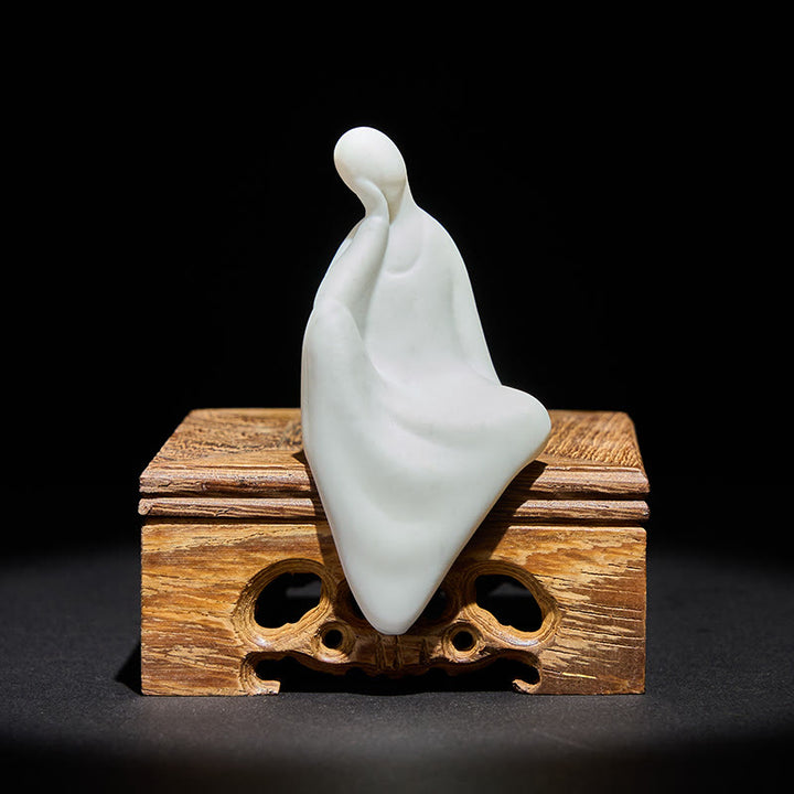 Buddha Stones Buddha senza forma Ceramica Scrivania in legno wengè Decorazione della serenità - Buddha e tavolino quadrato - image 0