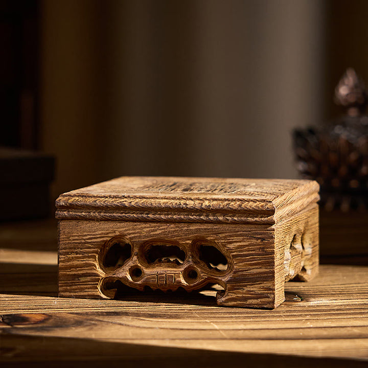 Buddha Stones Buddha senza forma Ceramica Scrivania in legno wengè Decorazione della serenità - Tavolino quadrato piccolo 8*8*3,8 cm - image 5