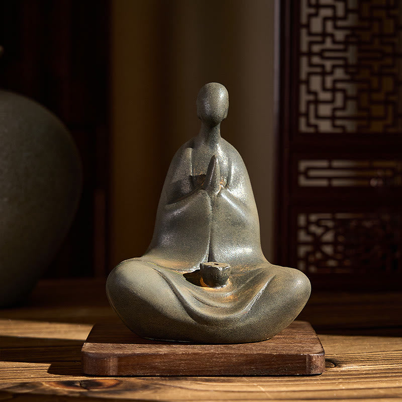 Statua Buddha Stones fatta a mano, senza forma, in polvere di ferro, in resina fusa, decorazione, 11,5*9*6,5 cm - image 1