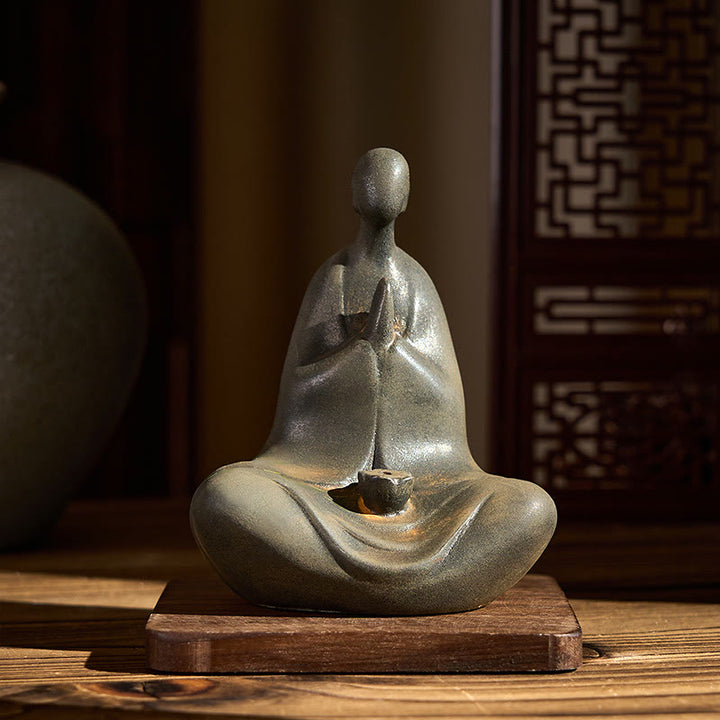 Statua Buddha Stones fatta a mano, senza forma, in polvere di ferro, in resina fusa, decorazione, 11,5*9*6,5 cm - image 1