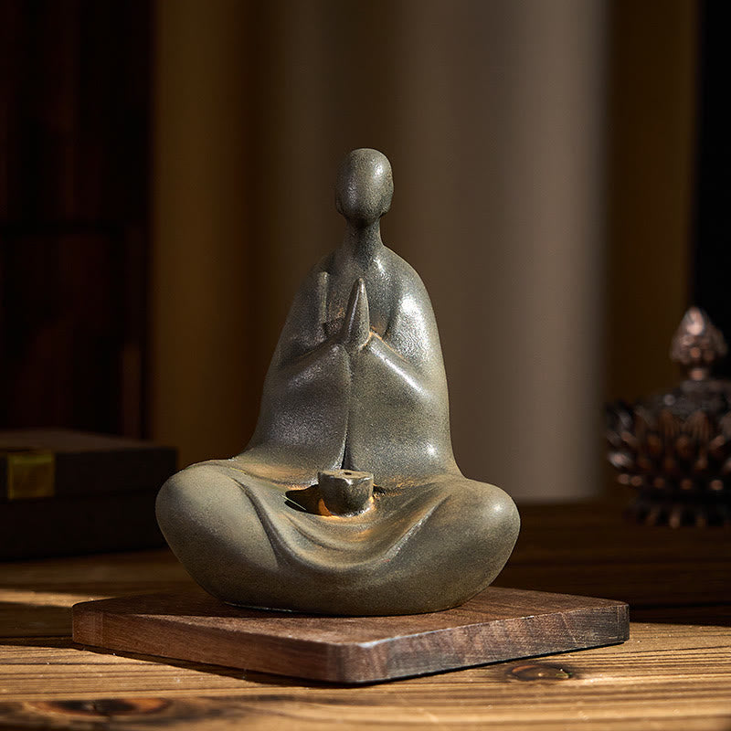 Statua Buddha Stones fatta a mano, senza forma, in polvere di ferro, in resina fusa, decorazione, 11,5*9*6,5 cm - image 2