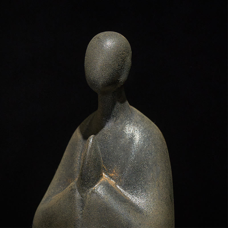 Statua Buddha Stones fatta a mano, senza forma, in polvere di ferro, in resina fusa, decorazione, 11,5*9*6,5 cm - image 5