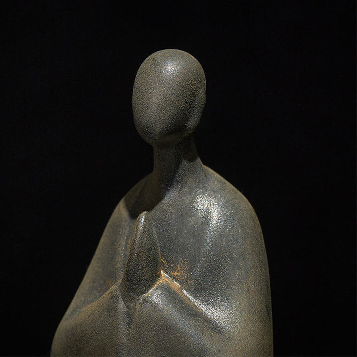 Statua Buddha Stones fatta a mano, senza forma, in polvere di ferro, in resina fusa, decorazione, 11,5*9*6,5 cm - image 5