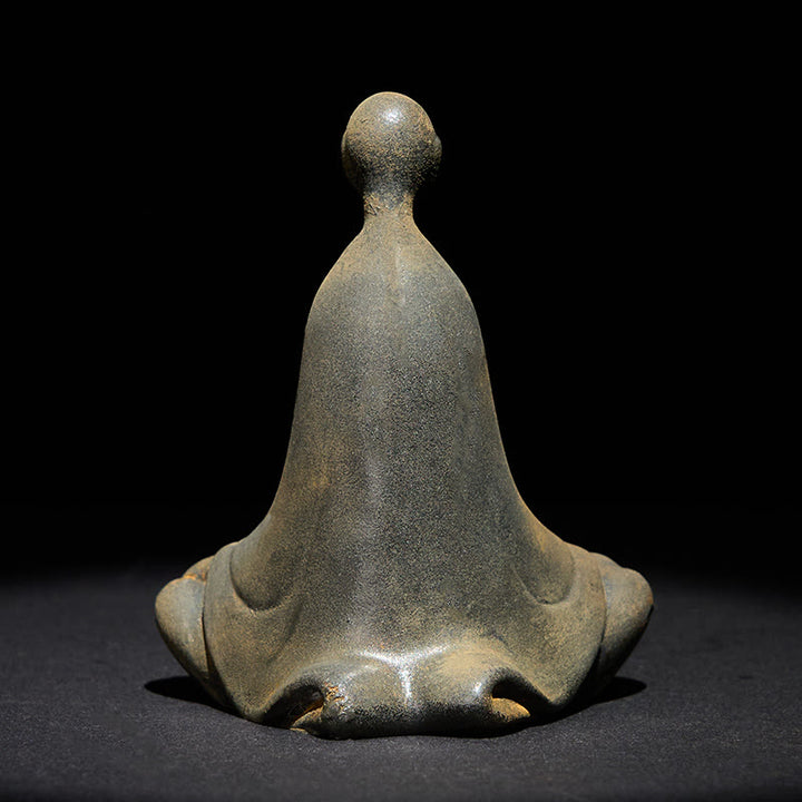 Statua Buddha Stones fatta a mano, Buddha seduto senza forma, in polvere di ferro, in resina fusa, decorazione - image 4