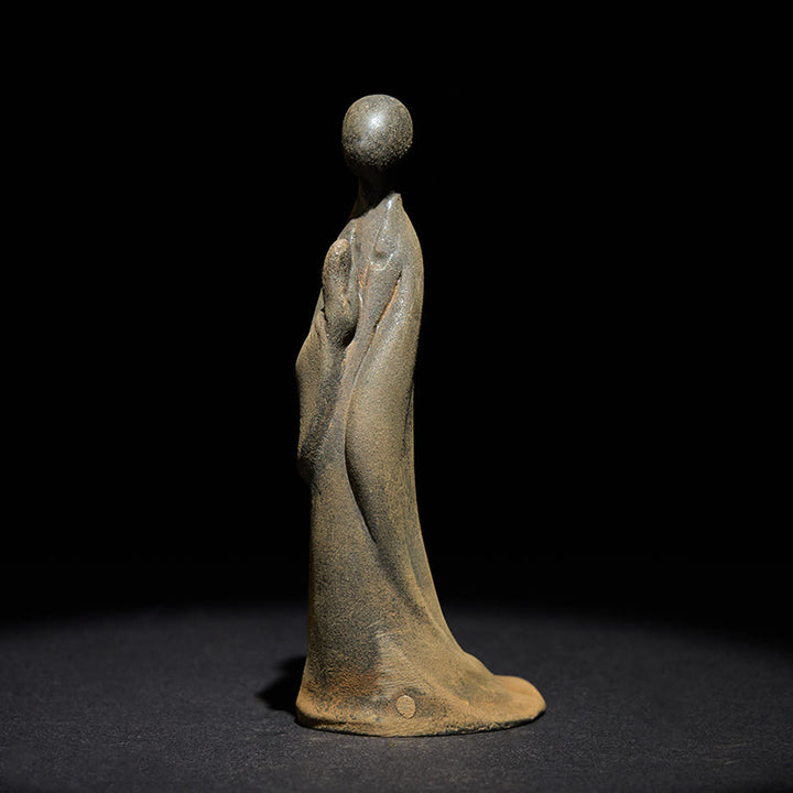 Statua Buddha Stones in piedi senza forma, fatta a mano, in resina fusa, con polvere di ferro e ruggine, decorazione - Buddha 11*4*5 cm - image 0