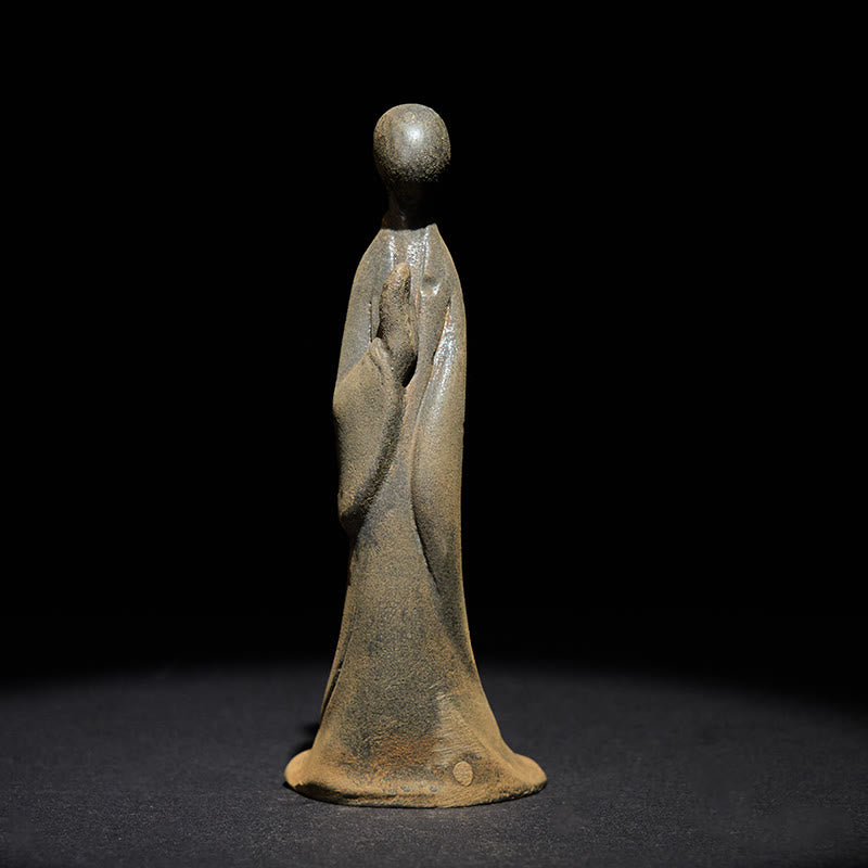 Statua Buddha Stones in piedi senza forma, fatta a mano, in resina fusa, con polvere di ferro e ruggine, decorazione - image 1