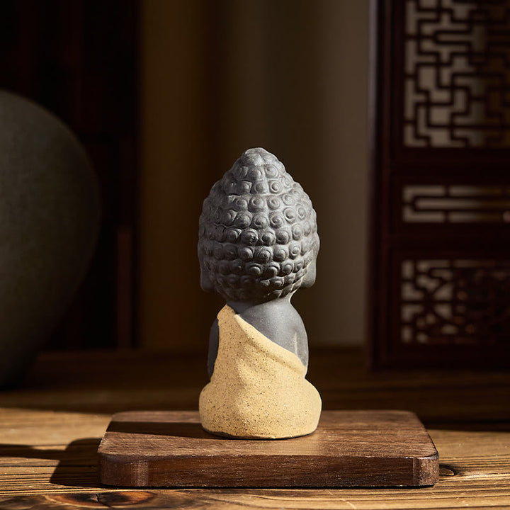 Buddha Stones Tathagata Buddha Simbolo Design Argilla Viola Serenità Decorazione da Scrivania - image 5