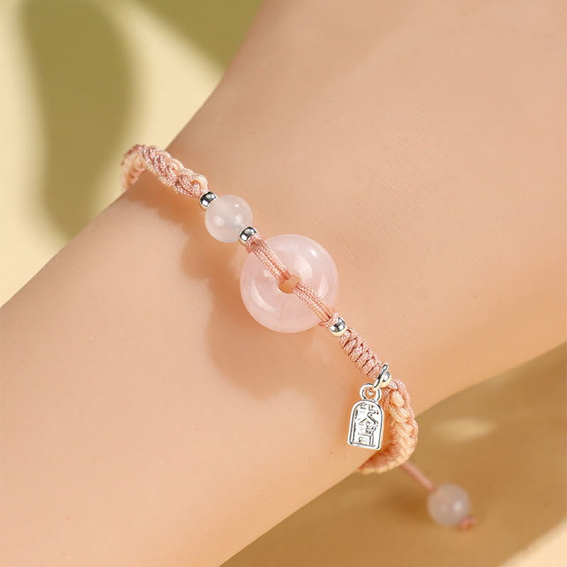 Braccialetto della fortuna con fibbia della pace in agata verde e avventurina Buddha Stones - image 6