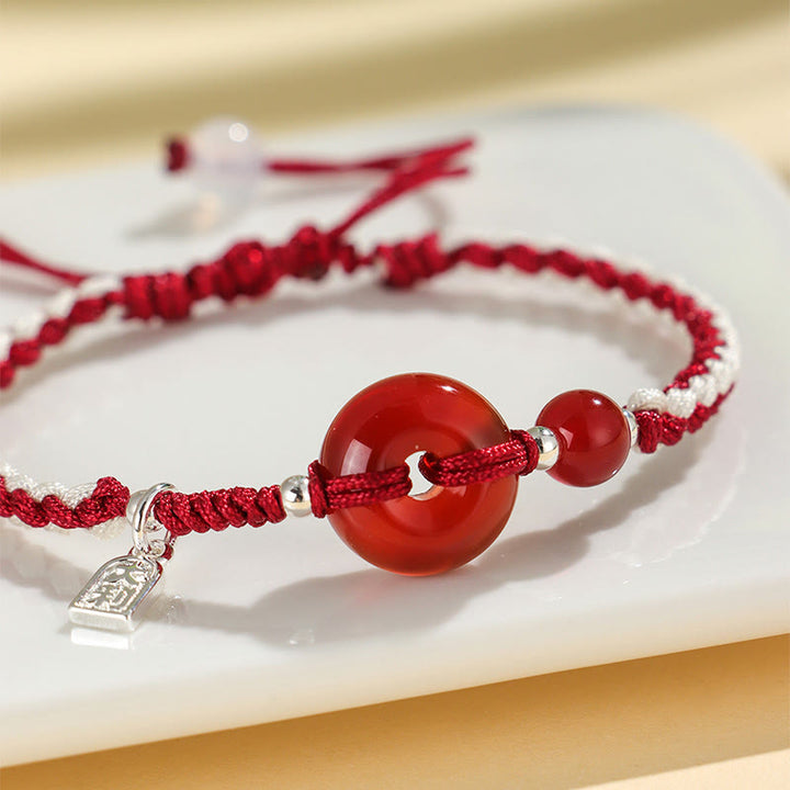 Braccialetto della fortuna con fibbia della pace in agata verde e avventurina Buddha Stones - image 9