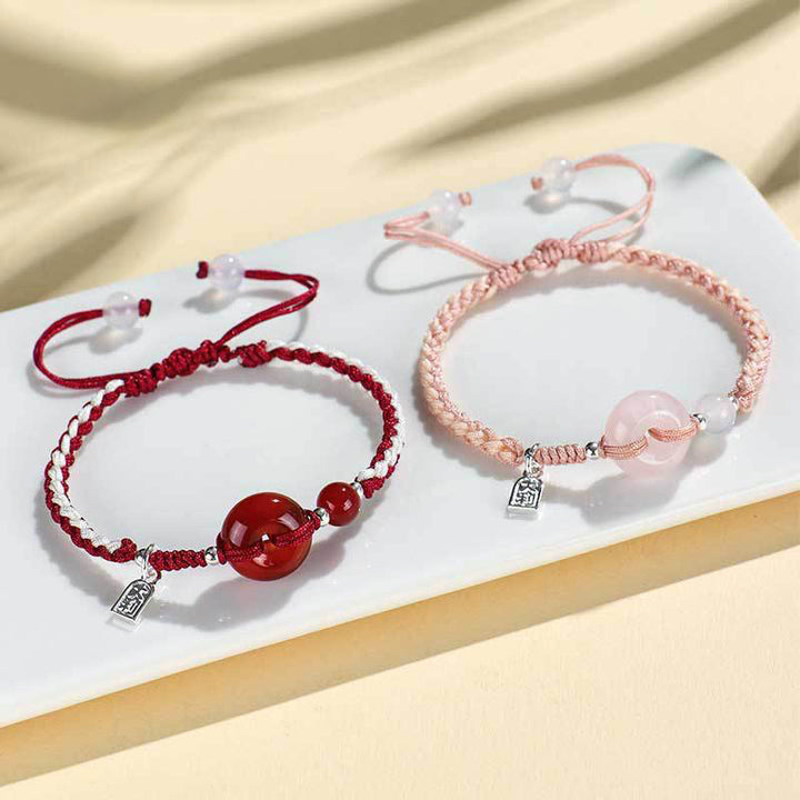 Braccialetto della fortuna con fibbia della pace in agata verde e avventurina Buddha Stones - image 19