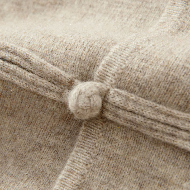 Maglione invernale a maniche lunghe in lana con bottoni cinesi e rana, tinta unita, da uomo , Buddha Stones - image 11