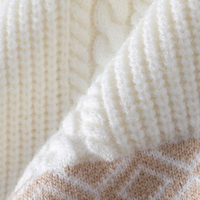 Maglione da uomo lavorato a maglia con maniche lunghe e tasche, in jacquard etnico con Buddha Stones - image 4