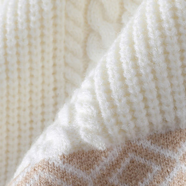 Maglione da uomo lavorato a maglia con maniche lunghe e tasche, in jacquard etnico con Buddha Stones - image 4