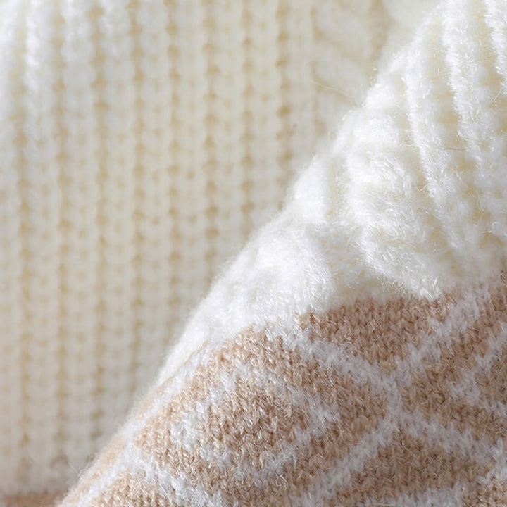 Maglione da uomo lavorato a maglia con maniche lunghe e tasche, in jacquard etnico con Buddha Stones - image 3