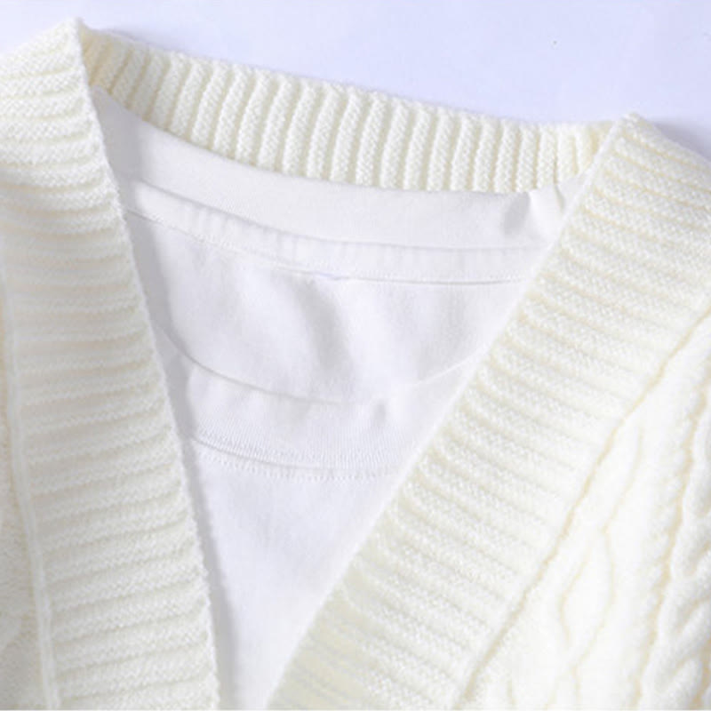 Maglione da uomo lavorato a maglia con maniche lunghe e tasche, in jacquard etnico con Buddha Stones - image 2