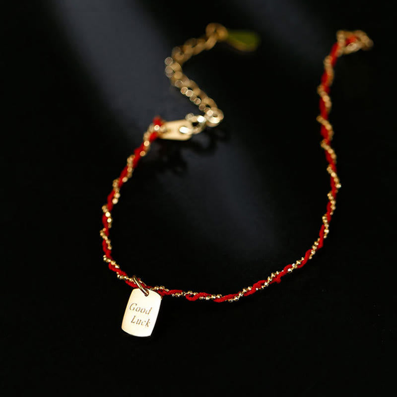 Bracciale portafortuna in corda rossa in argento sterling 925 Buddha Stones  - image 2