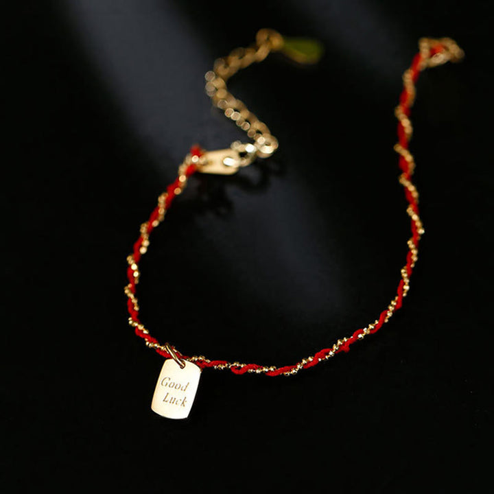 Bracciale portafortuna in corda rossa in argento sterling 925 Buddha Stones  - image 2