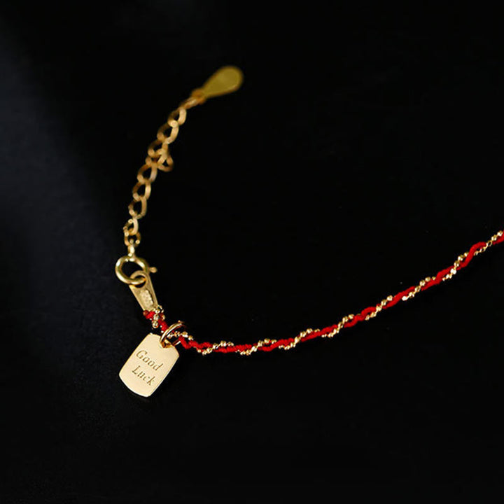 Bracciale portafortuna in corda rossa in argento sterling 925 Buddha Stones  - image 3