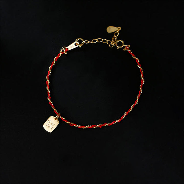 Bracciale portafortuna in corda rossa in argento sterling 925 Buddha Stones  - Cordino rosso e argento sterling 925 (circonferenza del polso: 22-26 cm) - image 0