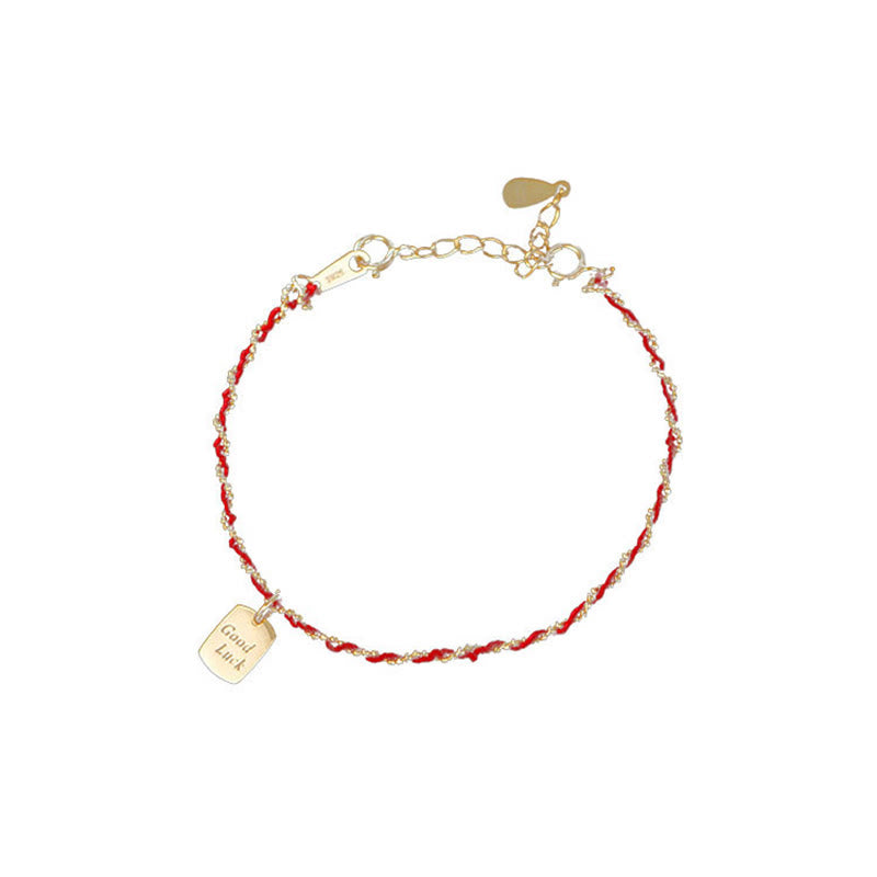 Bracciale portafortuna in corda rossa in argento sterling 925 Buddha Stones  - image 7