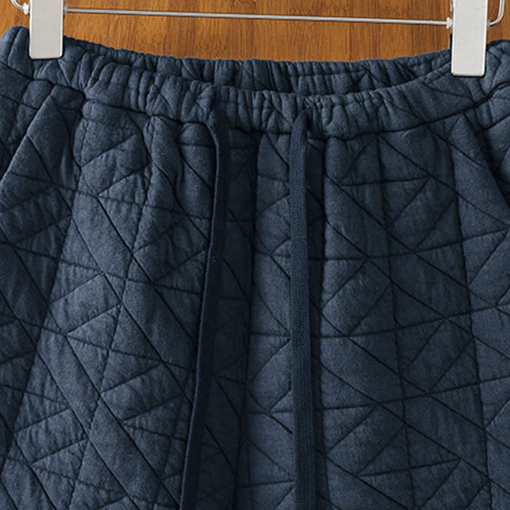 Pantaloni a gamba larga termici con coulisse e tasche, tinta unita, da donna , Buddha Stones - image 15