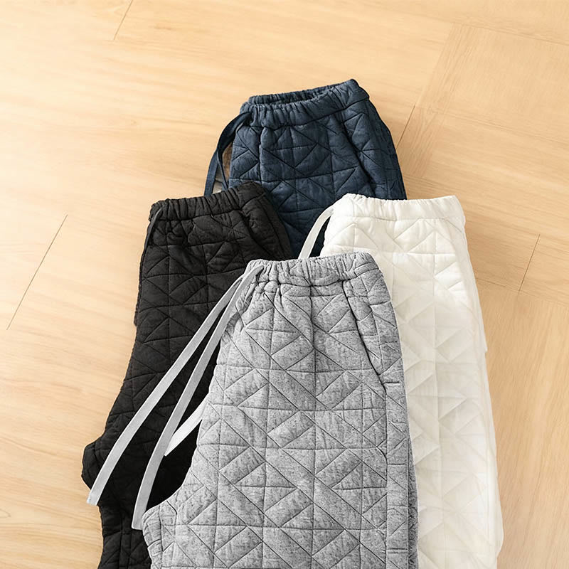 Pantaloni a gamba larga termici con coulisse e tasche, tinta unita, da donna , Buddha Stones - image 17