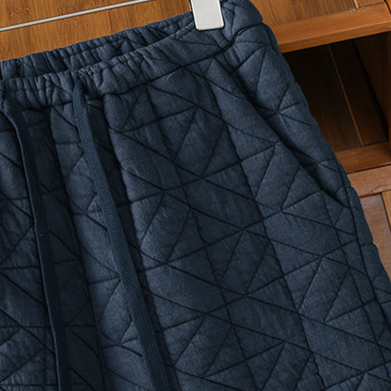 Pantaloni a gamba larga termici con coulisse e tasche, tinta unita, da donna , Buddha Stones - image 16