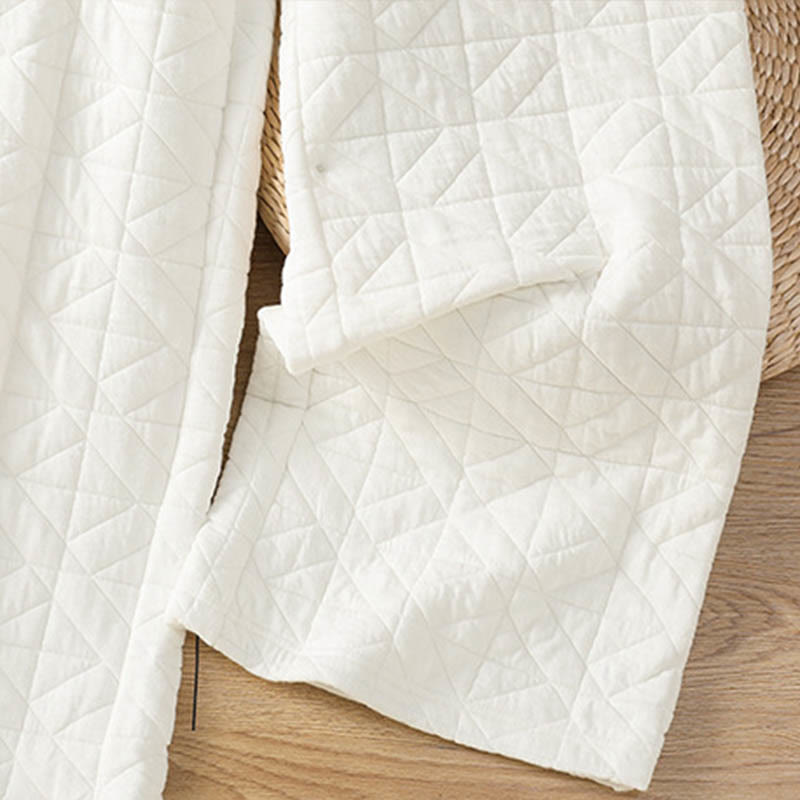 Pantaloni a gamba larga termici con coulisse e tasche, tinta unita, da donna , Buddha Stones - image 6