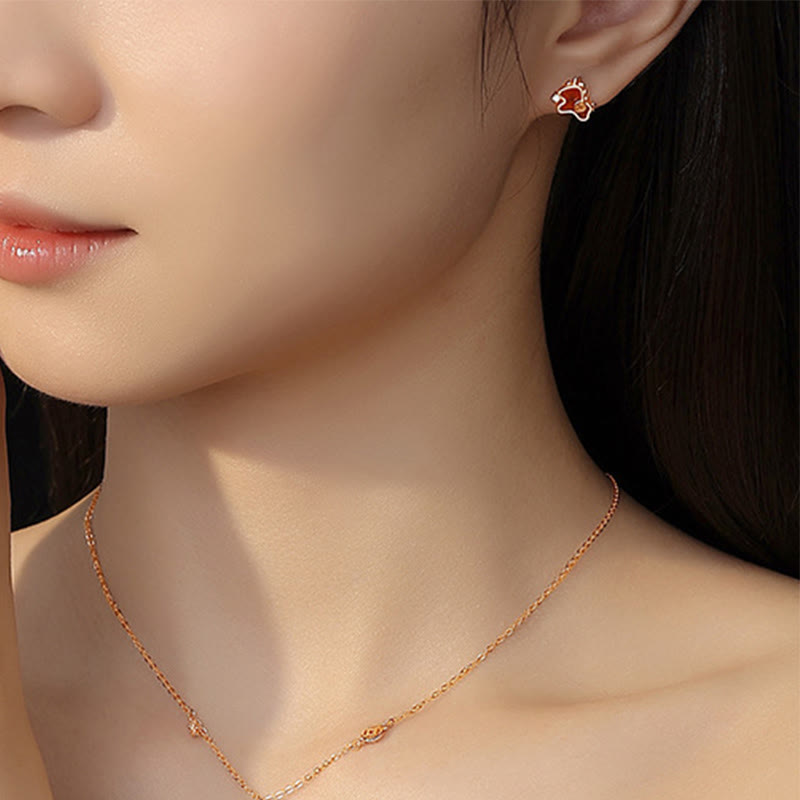 Orecchini asimmetrici con protezione dell'anno del cavallo, in argento sterling 925 con moneta in agata rossa e Buddha Stones - image 22