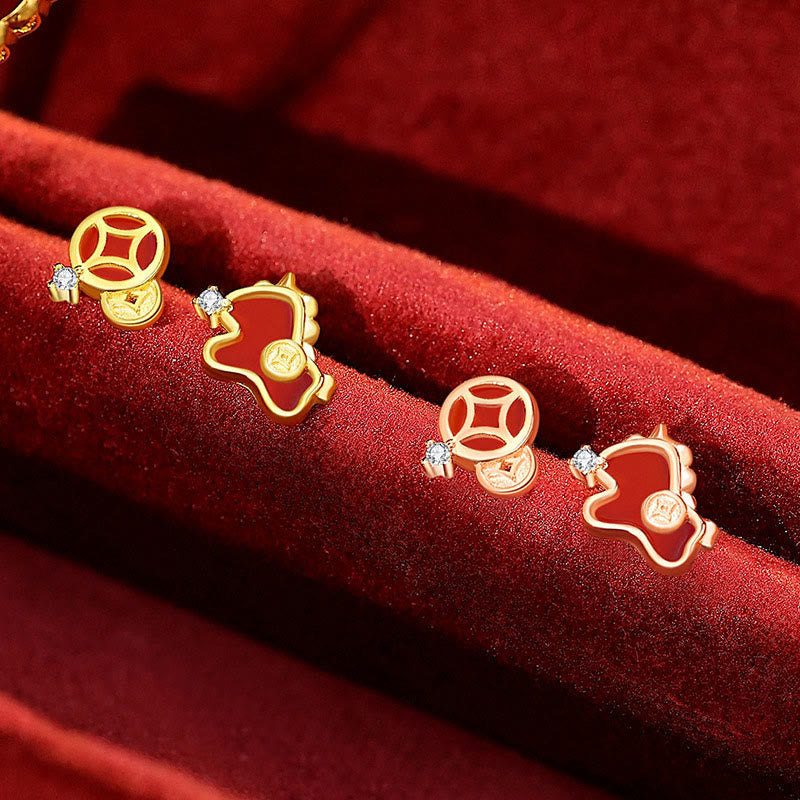 Collana con ciondolo a forma di moneta dell'anno del cavallo in argento sterling 925 Buddha Stones e agata rossa. - image 20