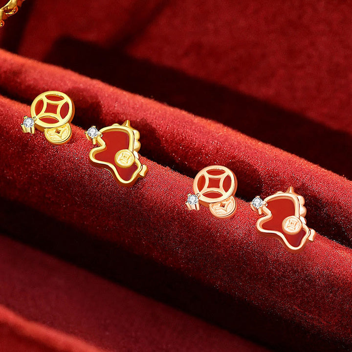 Collana con ciondolo a forma di moneta dell'anno del cavallo in argento sterling 925 Buddha Stones e agata rossa. - image 20