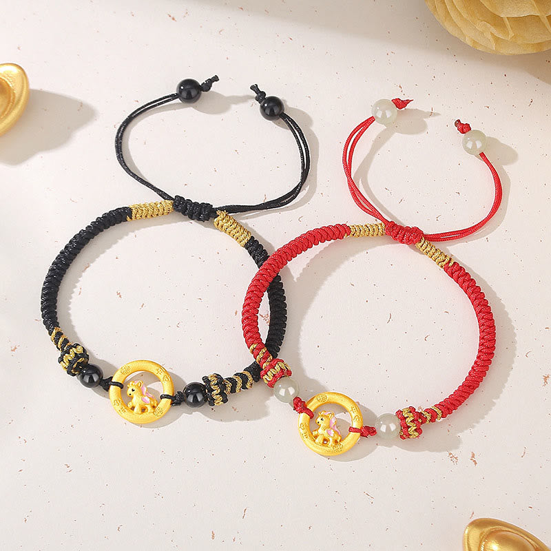 Buddha Stones Collana con ciondolo in argento sterling 925 con fibbia della pace dell'anno del cavallo e carattere Fu, simbolo della fortuna - image 20