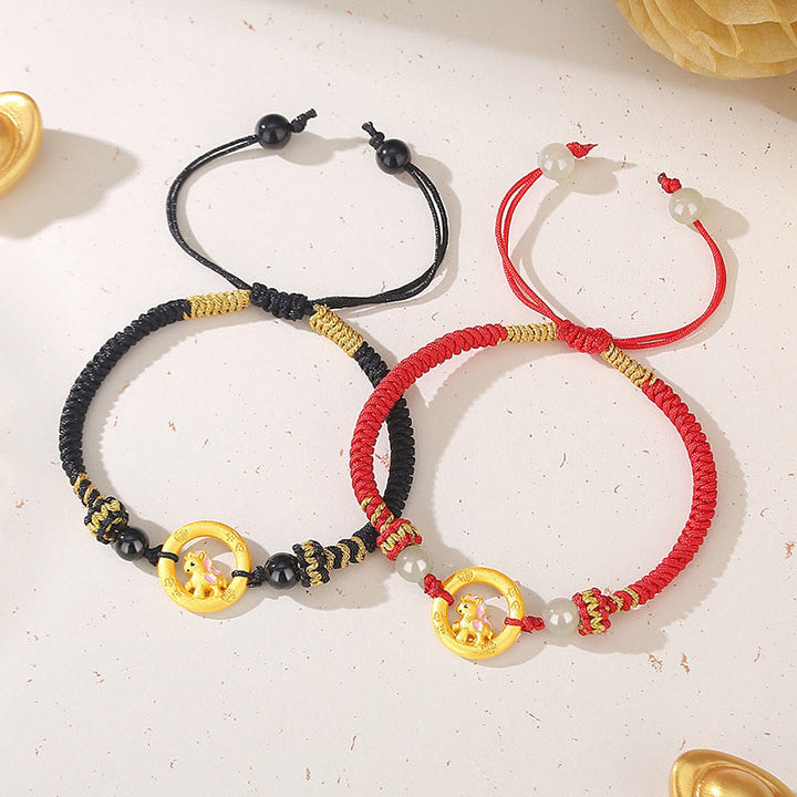 Buddha Stones Collana con ciondolo in argento sterling 925 con fibbia della pace dell'anno del cavallo e carattere Fu, simbolo della fortuna - image 20