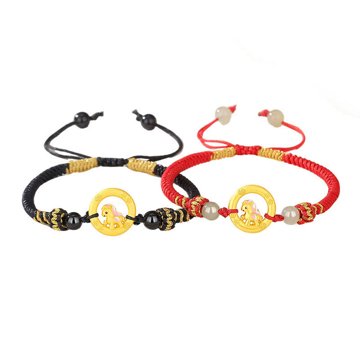 Buddha Stones Collana con ciondolo in argento sterling 925 con fibbia della pace dell'anno del cavallo e carattere Fu, simbolo della fortuna - image 22