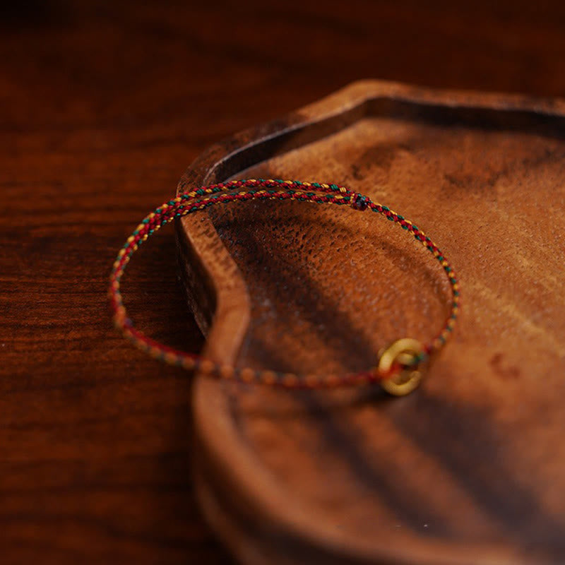 Braccialetto regolabile alla caviglia con cordino intrecciato e ciondolo in rame fatto a mano Buddha Stones - image 5