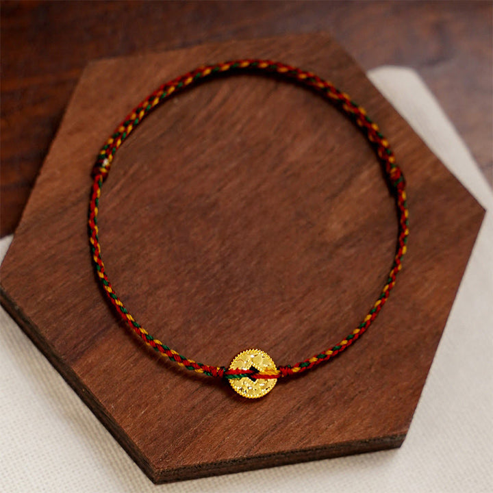 Braccialetto regolabile alla caviglia con cordino intrecciato e ciondolo in rame fatto a mano Buddha Stones - image 4