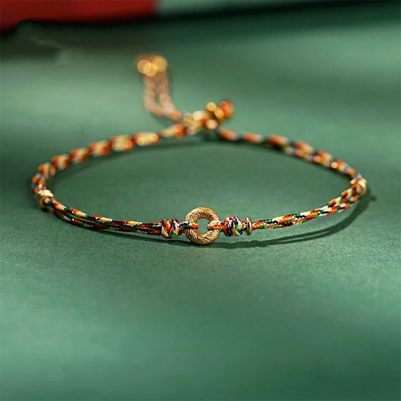 Braccialetto della fortuna multicolore per bambini e adulti, con fibbia della pace fatta a mano, Buddha Stones - image 0