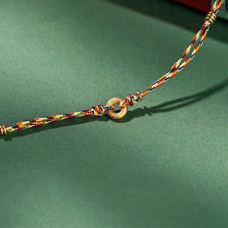 Braccialetto della fortuna multicolore per bambini e adulti, con fibbia della pace fatta a mano, Buddha Stones - image 3