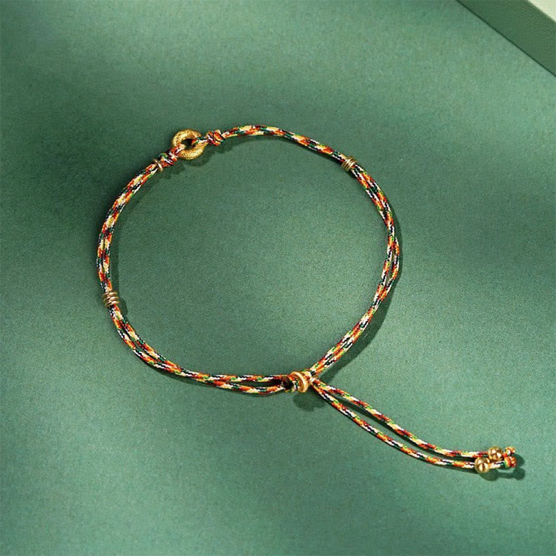 Braccialetto della fortuna multicolore per bambini e adulti, con fibbia della pace fatta a mano, Buddha Stones - Bambino (circonferenza del polso 5-13 cm) - image 1