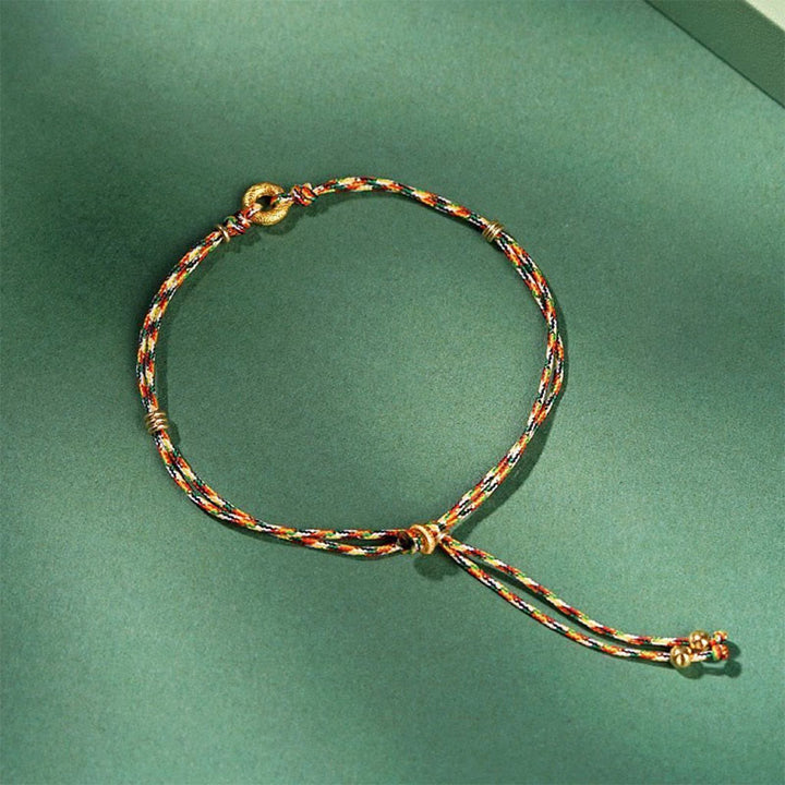 Braccialetto della fortuna multicolore per bambini e adulti, con fibbia della pace fatta a mano, Buddha Stones - Bambino (circonferenza del polso 5-13 cm) - image 1