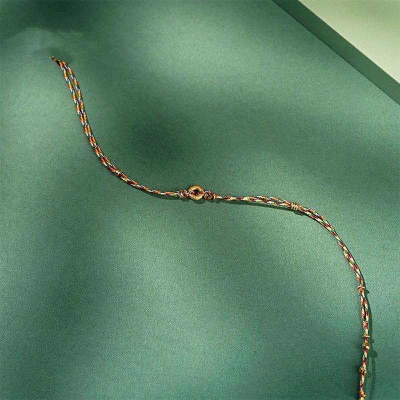 Braccialetto della fortuna multicolore per bambini e adulti, con fibbia della pace fatta a mano, Buddha Stones - image 2