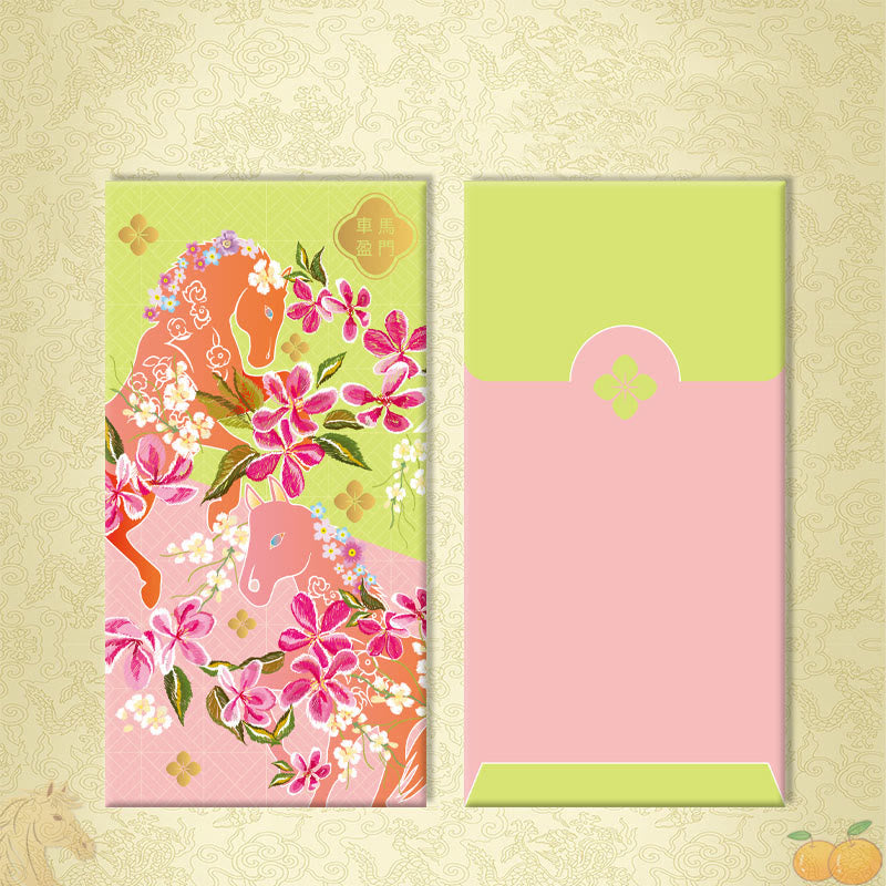 Buddha Stones 6 pezzi multicolore busta rossa cinese Diventa ricco Anno del cavallo 2026 Capodanno - 6 pezzi La prosperità riempie la tua casa - image 1