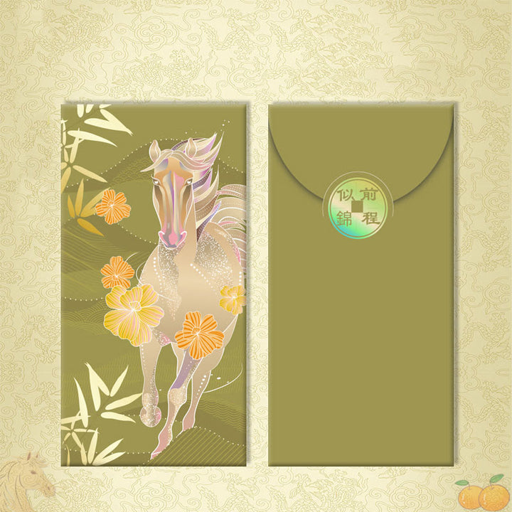 Buddha Stones 6 pezzi multicolore busta rossa cinese Diventa ricco Anno del cavallo 2026 Capodanno - 6 pezzi Futuro luminoso e di successo - image 16