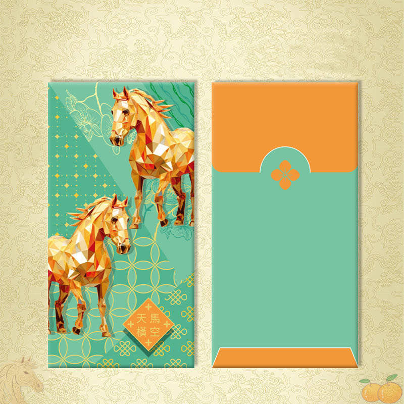 Buddha Stones 6 pezzi multicolore busta rossa cinese Diventa ricco Anno del cavallo 2026 Capodanno - 6 pezzi Immaginazione audace e sfrenata - image 17