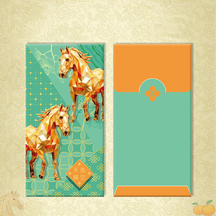 Buddha Stones 6 pezzi multicolore busta rossa cinese Diventa ricco Anno del cavallo 2026 Capodanno - 6 pezzi Immaginazione audace e sfrenata - image 17