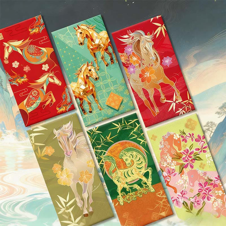 Buddha Stones 6 pezzi multicolore busta rossa cinese Diventa ricco Anno del cavallo 2026 Capodanno - image 22