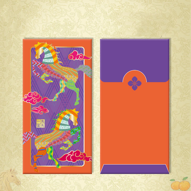 Buddha Stones 6 pezzi multicolore busta rossa cinese Diventa ricco Anno del cavallo 2026 Capodanno - 6 pezzi Sii il primo a guidare - image 20